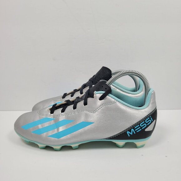 Adidas X Crazyfast MESSI.4 Men's Silver Blue Cleats IE4071 US Size 5 - Picture 2 of 8
